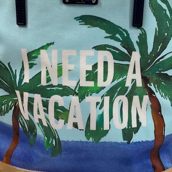 Kate Spade New York I Need a Vacation Blue | Mercari Kate Spade New York I Need a Vacation Blue Tropical Beach Summer Tote Bag